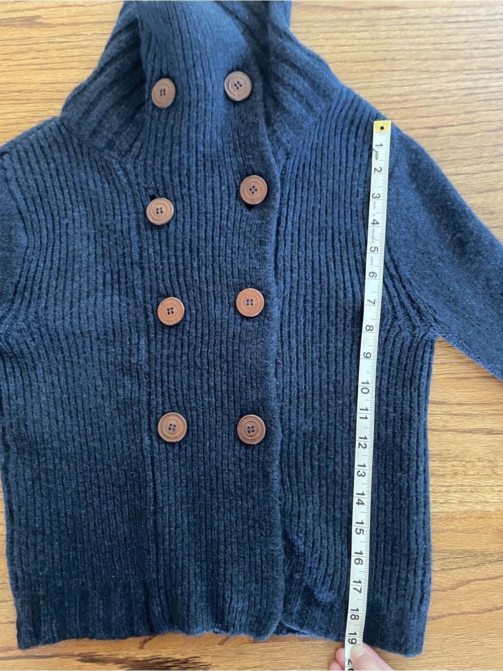 Lily McNeal Merino Alpaca Cropped Cardigan Cowl Neck Bell Sleeve Sz M EUC - Picture 8 of 10